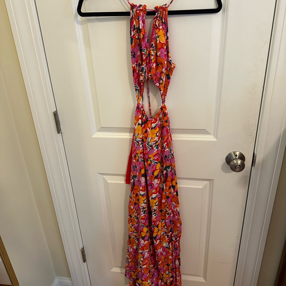 Petal & Pup Floral Maxi Dress - Pink and Orange